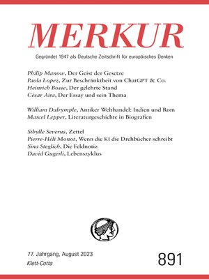 cover image of MERKUR  8/2023
